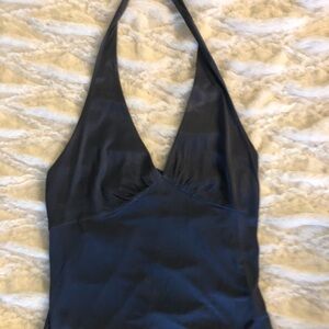 Versace silk vibrant navy blue tank.